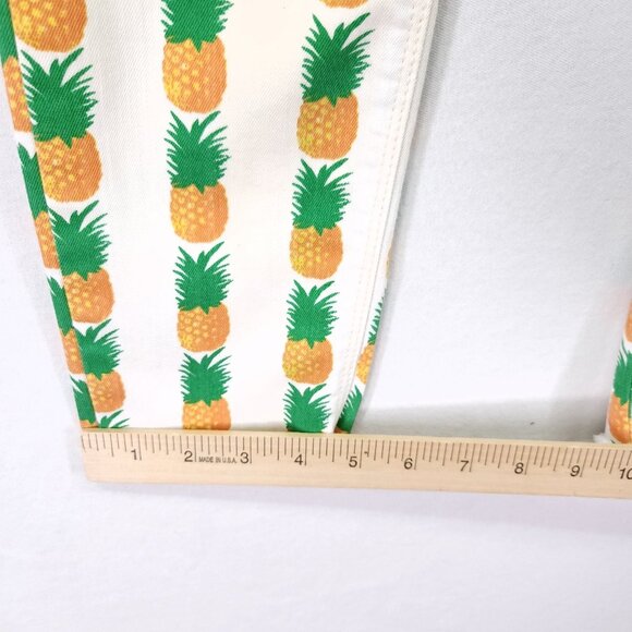 Pistola Skinny Jeans Size 26 Pineapple All Over Print Cropped Raw Fray Hem - Picture 13 of 14